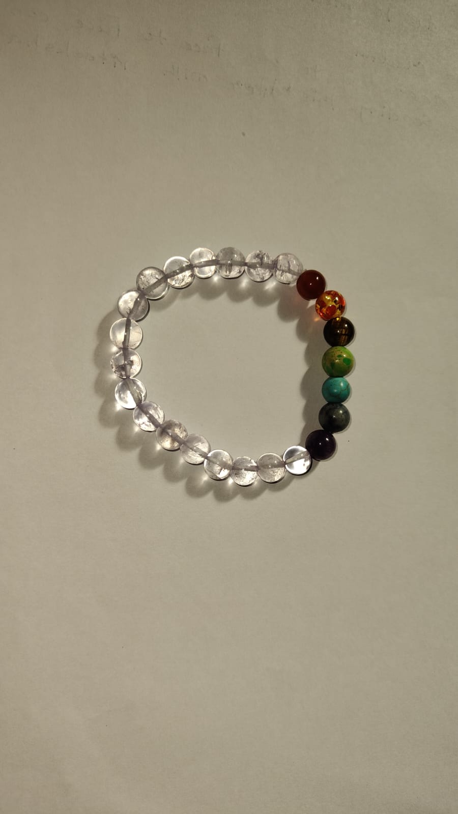 Soul Aura 7 Chakra Clear Quartz Healing Bracelet | Lab Tested Crystal Bracelet for Men & Women