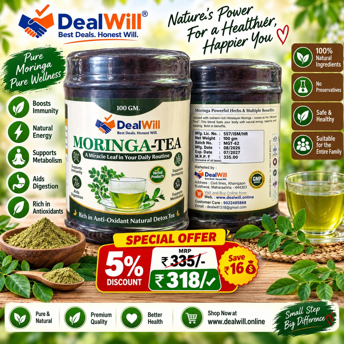 DEALWILL- MORINGA TEA